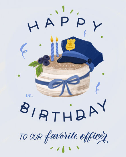 birthday by profession favorite officer cake