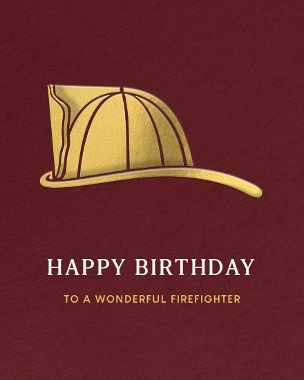 birthday by profession firefighter emblem helmet cap shine gold star wonderful icon