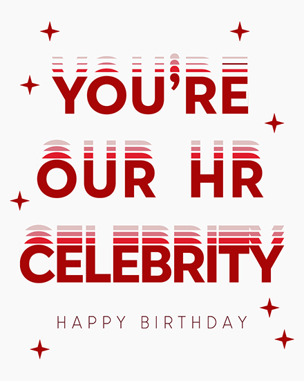 birthday by profession card hr celebrity retro vintage typography human resource