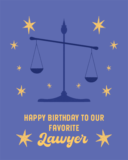birthday by profession card lawyer stars beam scale attorney