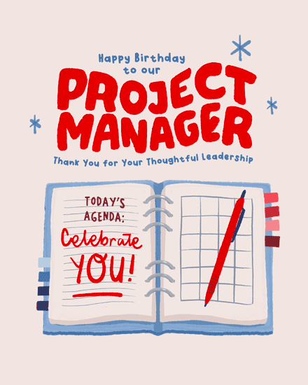 birthday by profession project manager boss leader planner