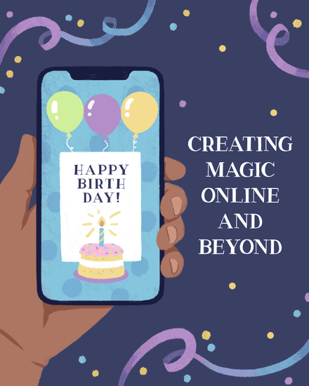 birthday by profession social media manager content creator balloon phone confetti cake