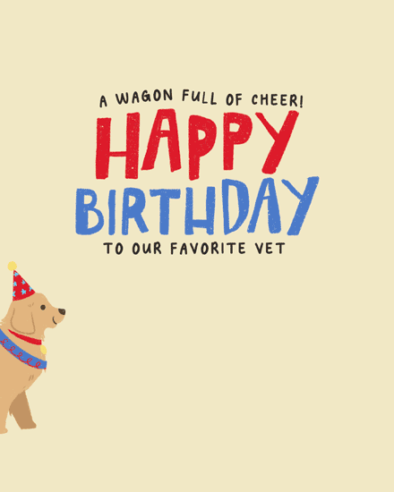 birthday by profession vet veterinarian cat dog wagon