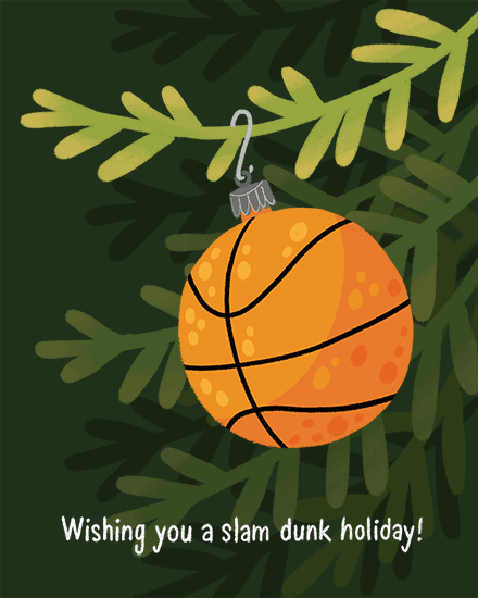 holiday season basketball ornament