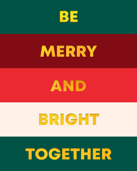 holiday season christmas card be merry and bright together