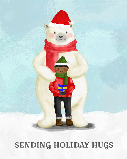 holiday season holiday card sending holiday hugs polar bear jumpers bear hug poc