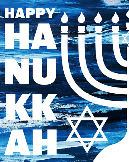 holiday season hanukkah card happy hanukkah blue menorrah