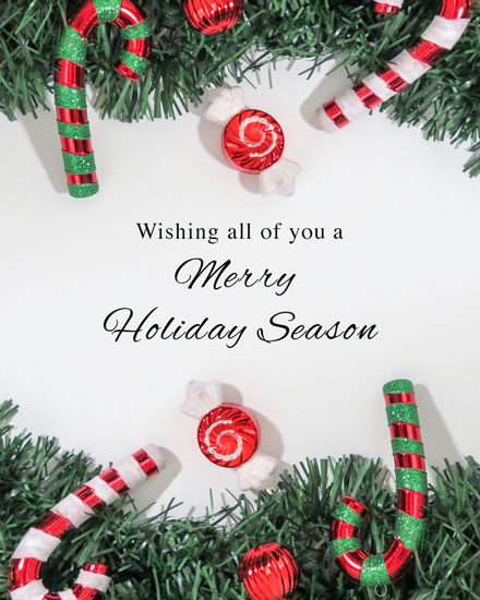 holiday season holiday card candy canes picture photo image
