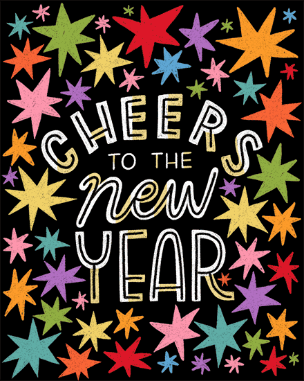 holiday season cheers new year stars