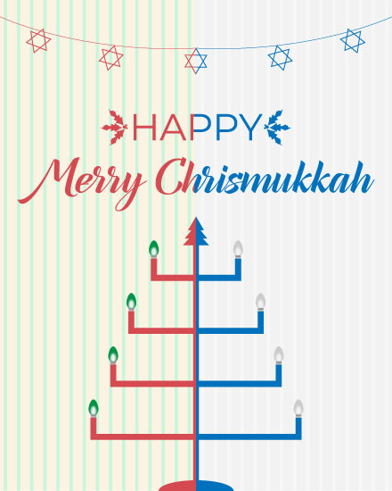 holiday season holiday card chrismukkah menorah