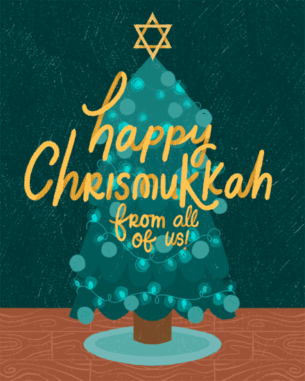 holiday season holiday card chrismukkah tree
