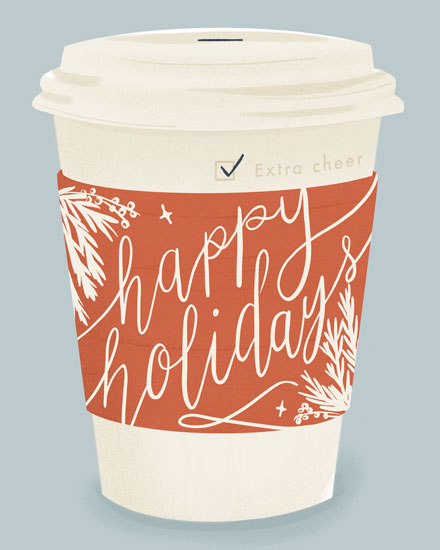 holiday season holiday card happy holidays christmas blend coffee cup