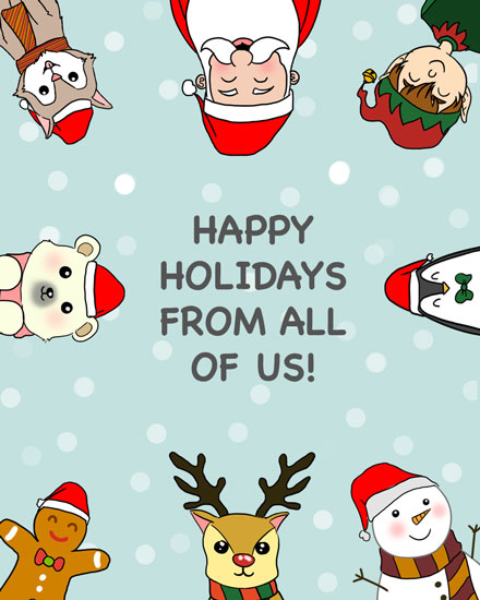 holiday season holiday card christmas characters