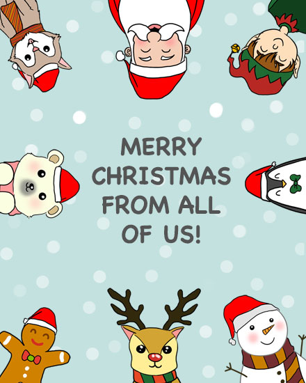 holiday season merry christmas card christmas characters
