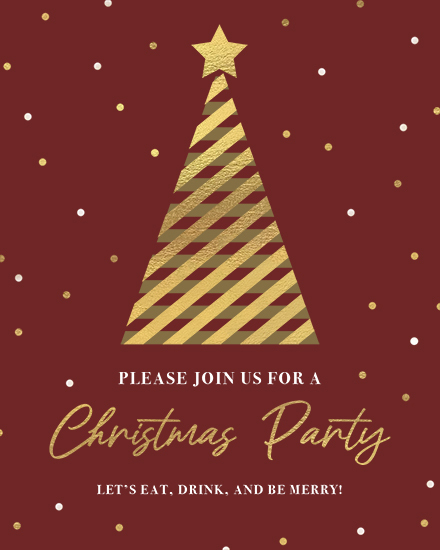 holiday season christmas party invitation gold