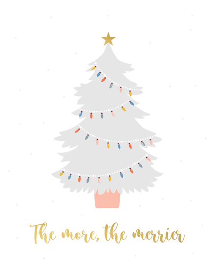 holiday season christmas card the more the merrier animated lights on tree