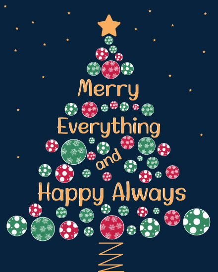holiday season holiday card christmas tree ornaments