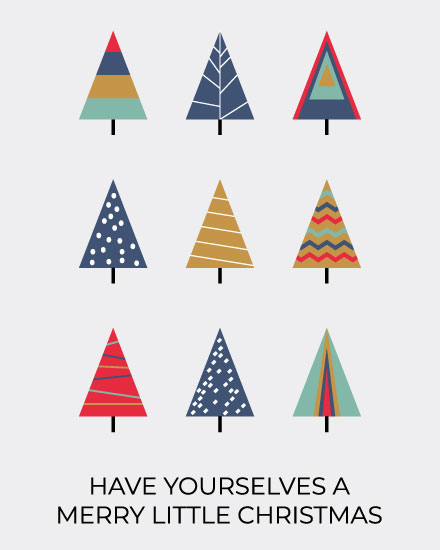 holiday season christmas card christmas tree triangles