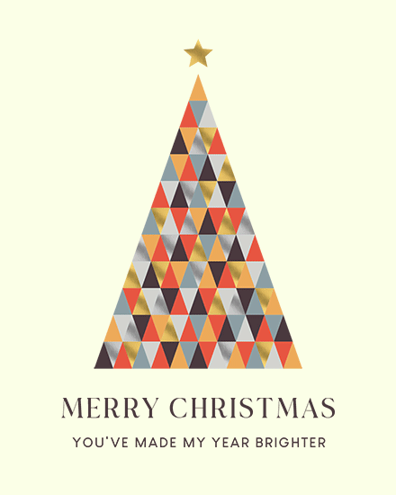 holiday season christmas triangle brighter gold foil