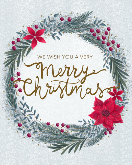 holiday season holiday card christmas wreath