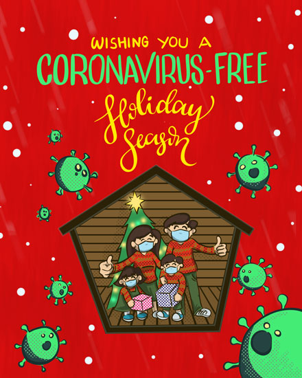 holiday season holiday card coronavirus free holiday comic
