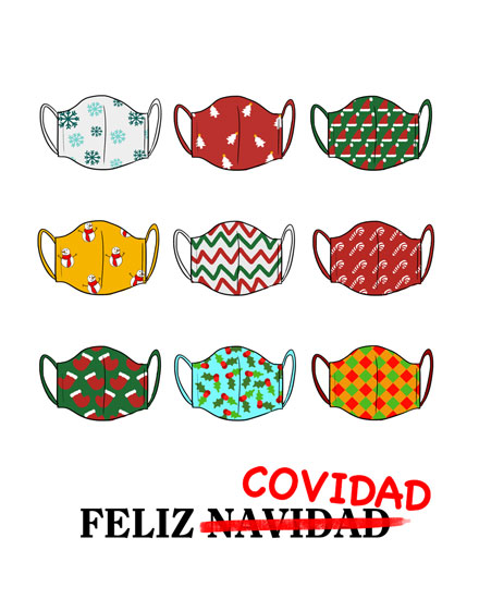 holiday season christmas card feliz covidad