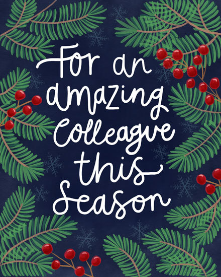 for an amazing colleague holiday season card snowflakes
