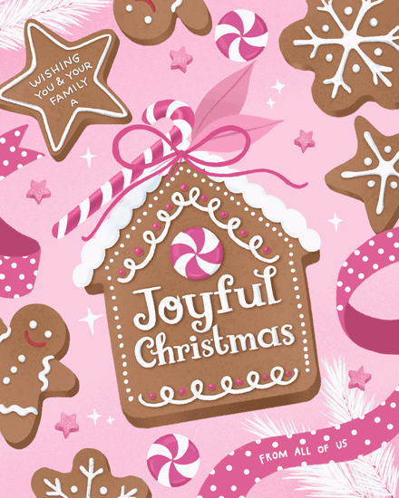 holiday season holiday card gingerbread house
