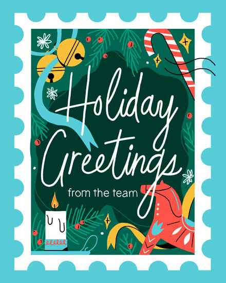 holiday season greetings stamp