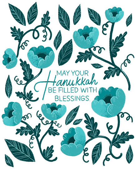 holiday season holiday card hanukkah floral pattern