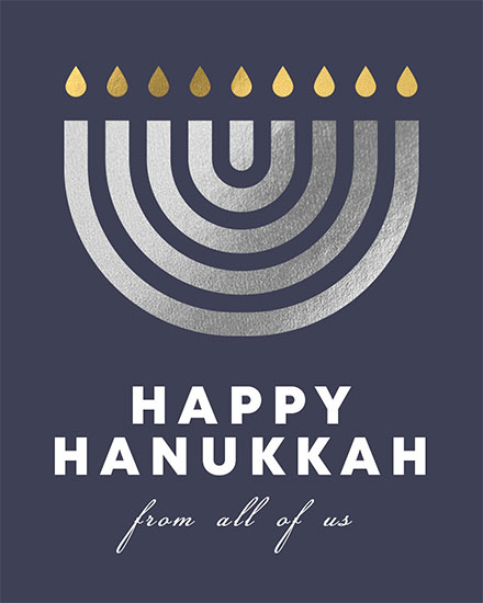 holiday season hanukkah card happy hanukkah from all of us menorrah