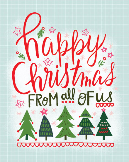 holiday season holiday card happy christmas trees