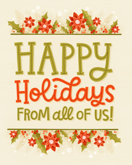 holiday season holiday card poinsettas