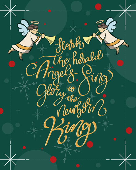 holiday season holiday card hark the herald angels sing