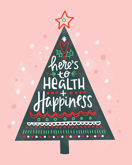 holiday season holiday card health and happiness tree
