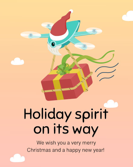 holiday season holiday card drone delivery special delivery new journey