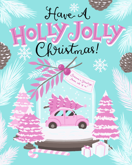holiday season holiday card holly jolly