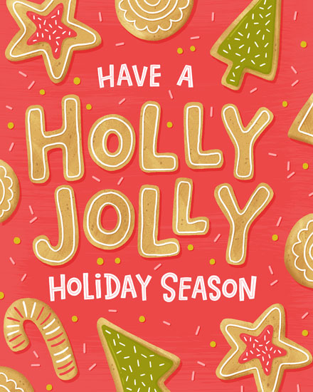 holiday season holiday card holly jolly cookies