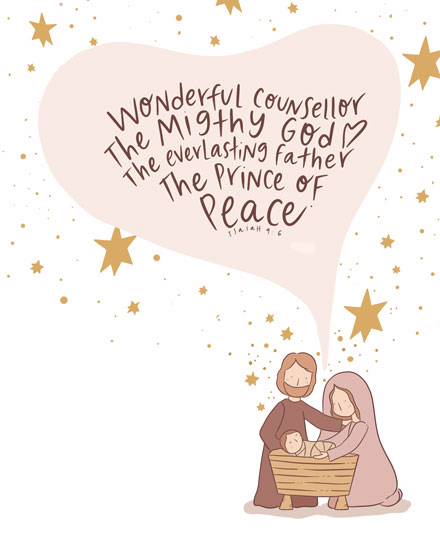 holiday season holiday card the everlasting father the prince of peace  christian
