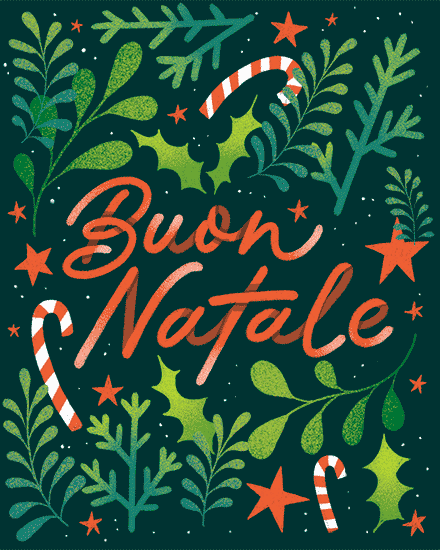 holiday season italian buon natale holly candy cane