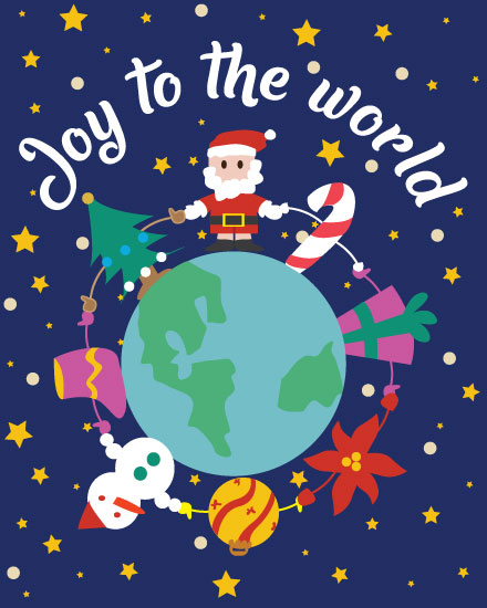 holiday season holiday card joy to the world