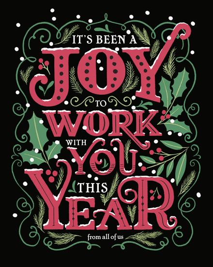 holiday season holiday card joy to work with