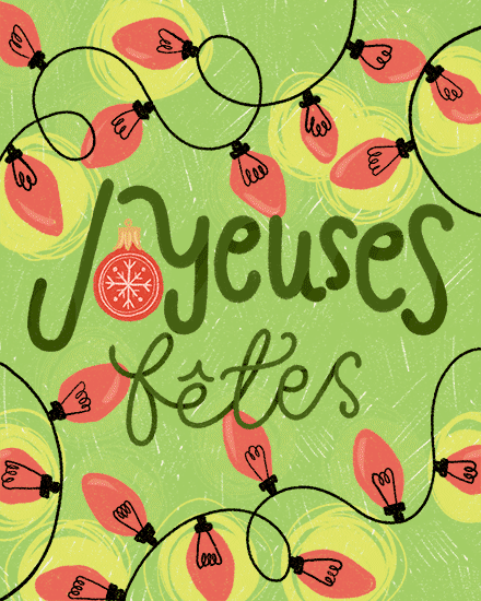 holiday season holiday card joyeuses french