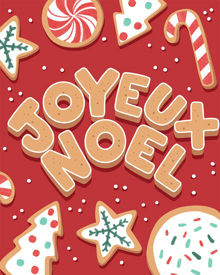 holiday season joyeux noel french sugar christmas cookies tree stars candycane peppermint sprinkles