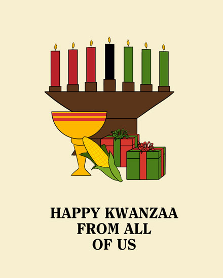 holiday season kwanzaa card kinara corn
