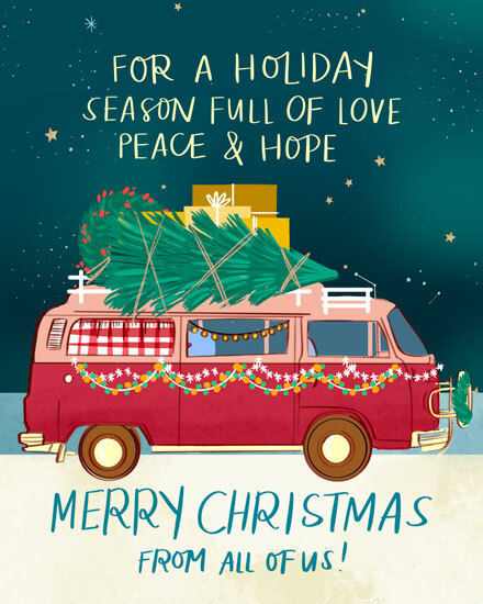 holiday season loaded truck camper van vacation retro