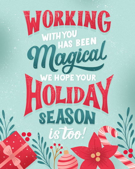 magical holiday season card gift ornaments plants