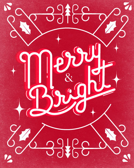 holiday season holiday card merry bright modern christmas