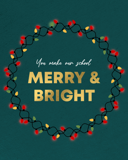 holiday season merry bright teacher