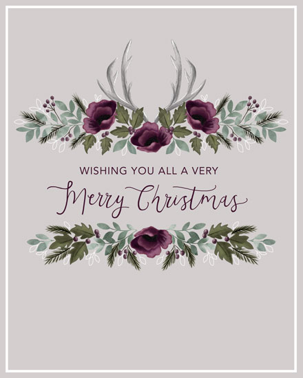 holiday season christmas card wishing you all a very merry christmas floral